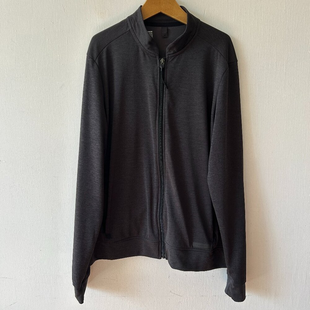 Decathlon Athletic Jacket Womens L/XL Gray Pockets Full Zip Front‎ Lightweight
